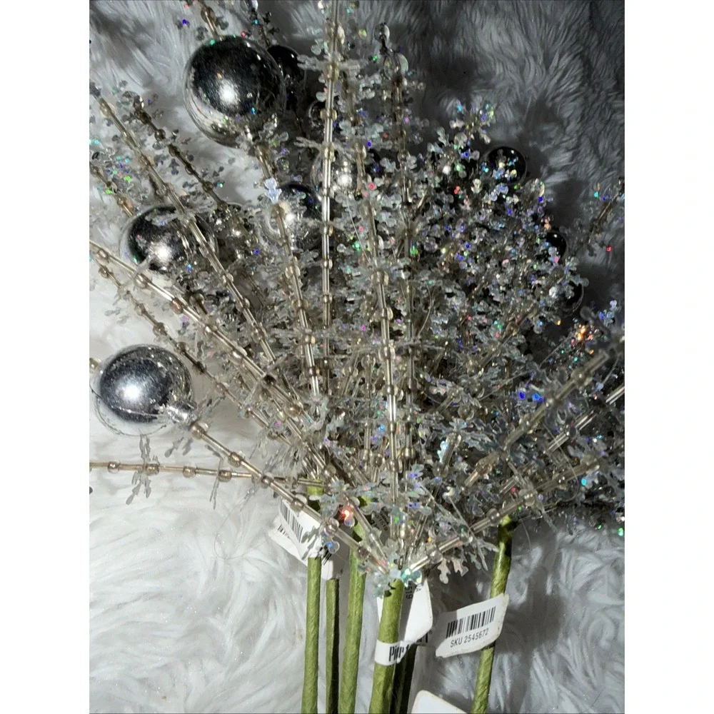 Pier 1 One Imports Christmas Tree Garland Sticks Silver NEW Gift Holiday NWT
